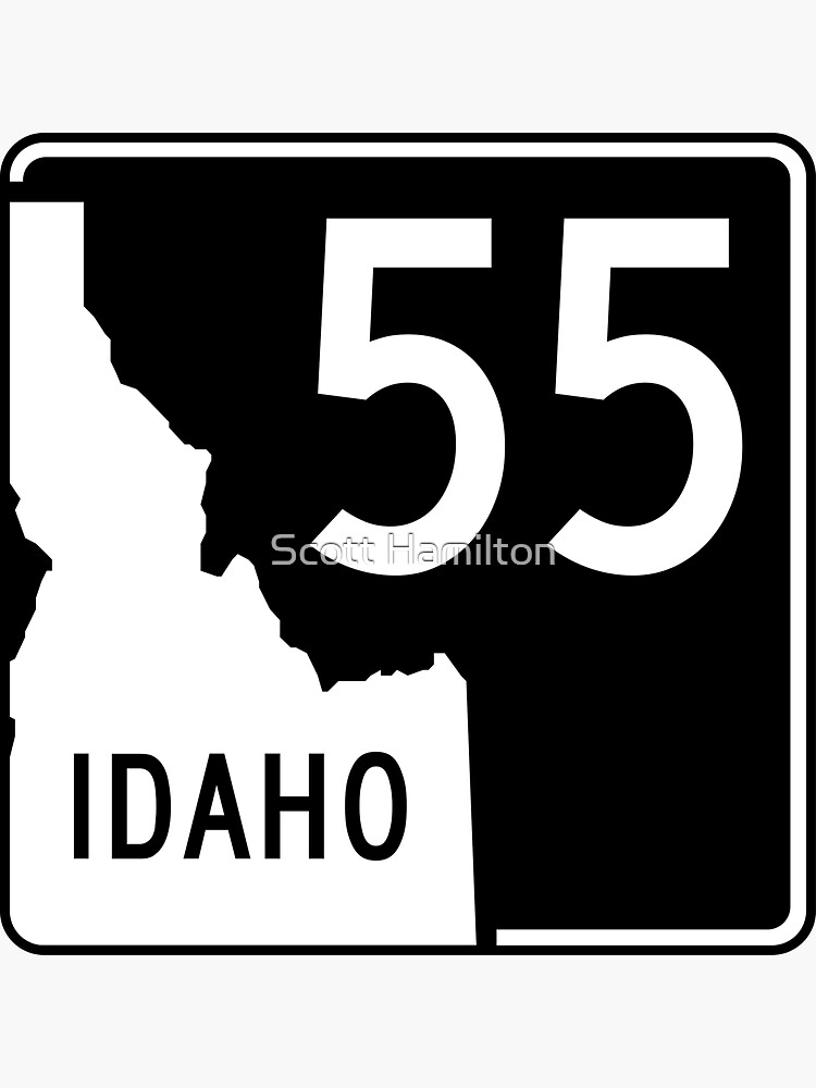 Thumbnail 3 of 3, Sticker, Idaho State Highway SH 55 | United States Highway Shield Sign designed and sold by djakri.