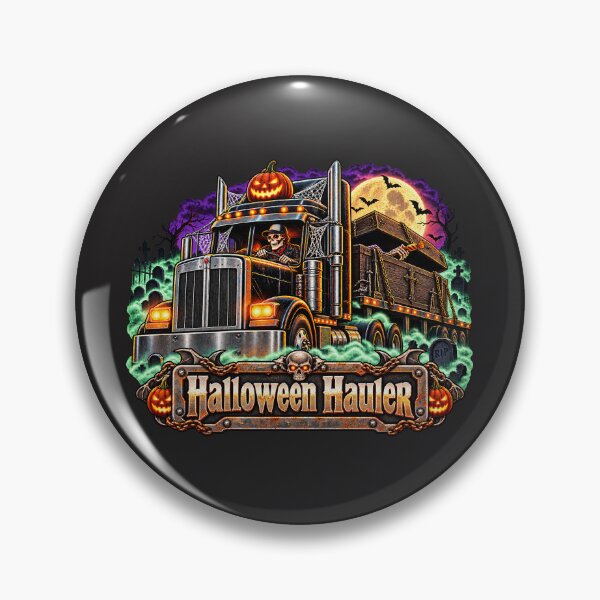 Item preview, Halloween Hauler Skeleton Driver Semi Truck - Coffin Hauler Art designed and sold by NomadForge.