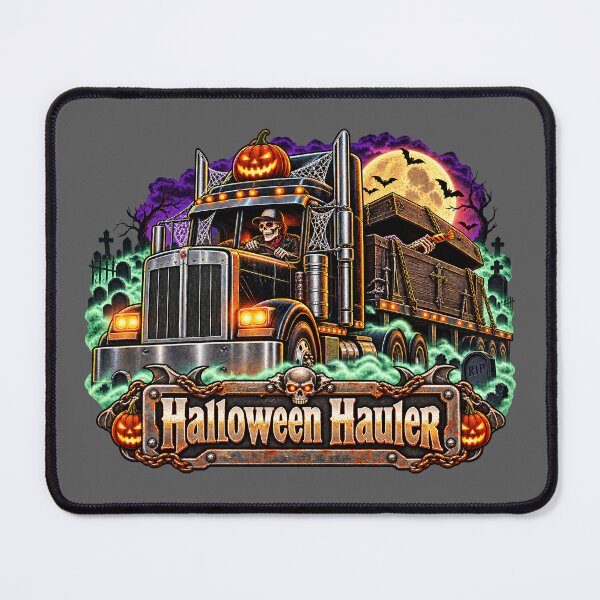 Item preview, Halloween Hauler Skeleton Driver Semi Truck - Coffin Hauler Art designed and sold by NomadForge.