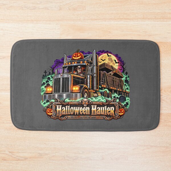 Item preview, Halloween Hauler Skeleton Driver Semi Truck - Coffin Hauler Art designed and sold by NomadForge.