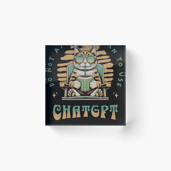 Item preview, Funny AI Assistant Cat Drinking Coconut Retro Tech Parody designed and sold by shianlemec.