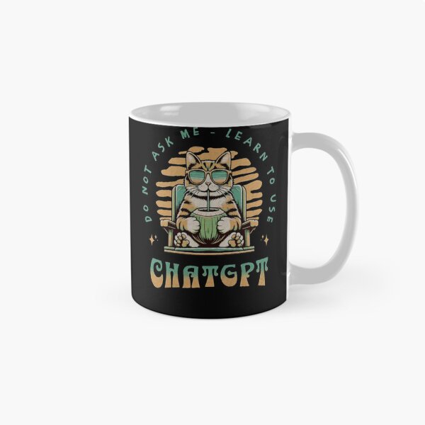 Item preview, Funny AI Assistant Cat Drinking Coconut Retro Tech Parody designed and sold by shianlemec.