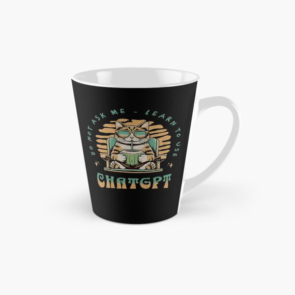 Item preview, Funny AI Assistant Cat Drinking Coconut Retro Tech Parody designed and sold by shianlemec.