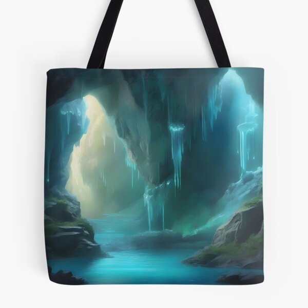 Item preview, Mystical River Cavern - Fantasy Landscape Art designed and sold by Fanta-sticky.