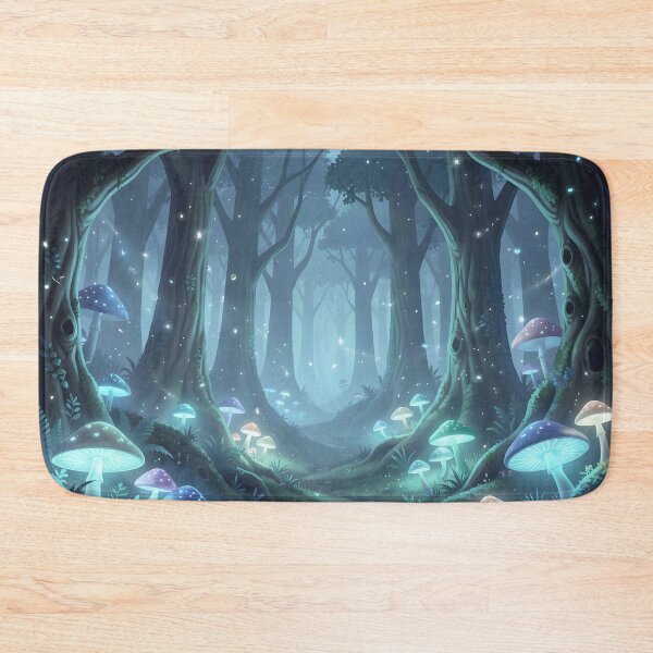 Item preview, Haunted Woods Dotted with Glowing Mushrooms  - Fantasy Landscape Art designed and sold by Fanta-sticky.