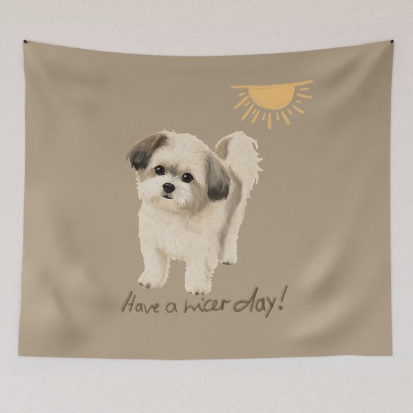Item preview, Have a nicer day /Cute Havanese Dog Sunshine Illustration designed and sold by eigenart-sylvia.