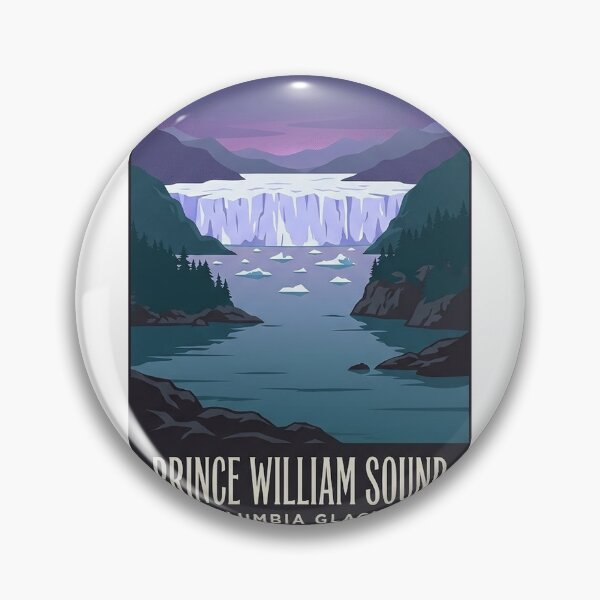 Item preview, Prince William Sound Columbia Glacier Dusk Vintage Sticker designed and sold by DetourDgn.