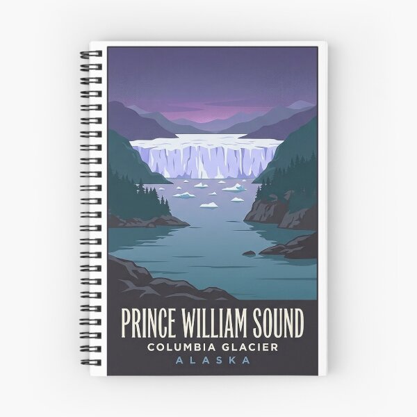 Item preview, Prince William Sound Columbia Glacier Dusk Vintage Sticker designed and sold by DetourDgn.