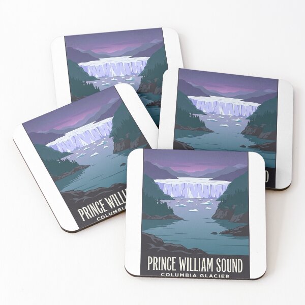Item preview, Prince William Sound Columbia Glacier Dusk Vintage Sticker designed and sold by DetourDgn.