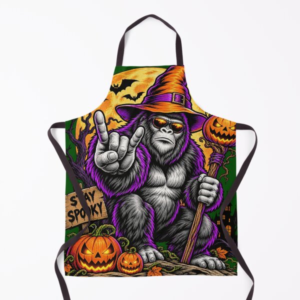Item preview, Stay Spooky Cool Witch Gorilla Halloween Rock On Design designed and sold by CaChimShop.