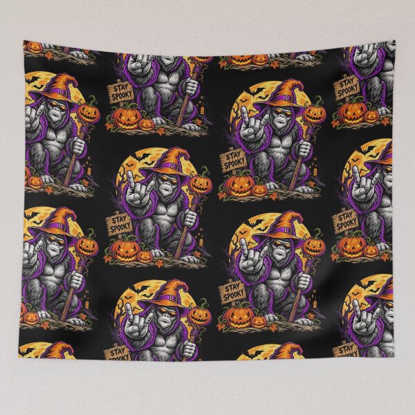 Item preview, Stay Spooky Cool Witch Gorilla Halloween Rock On Design designed and sold by CaChimShop.