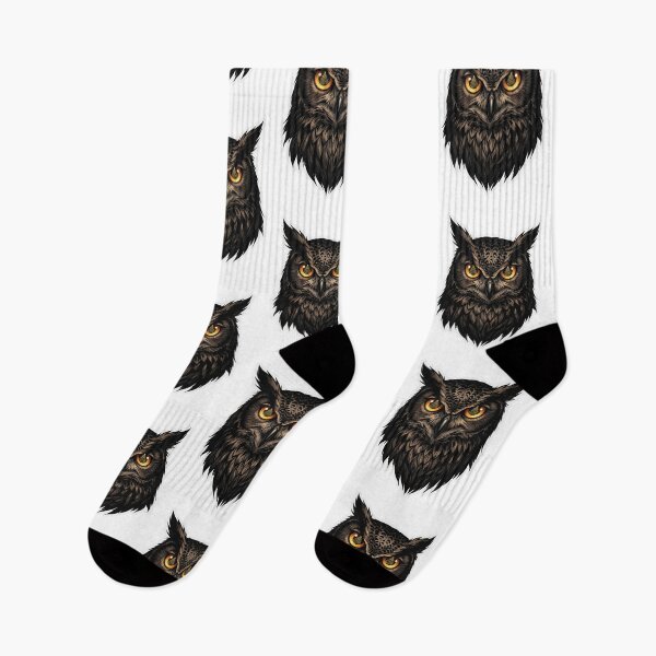 Item preview, Great Horned Owl Christmas Eyes Artwork designed and sold by Flying Doggo.