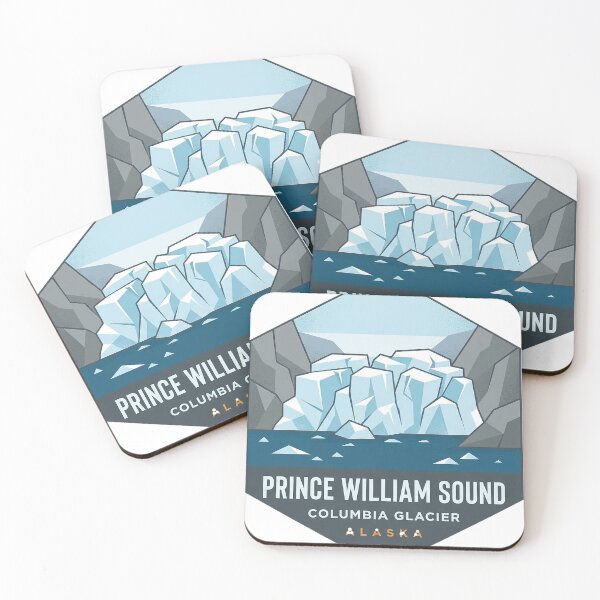 Item preview, Columbia Glacier Icefall Modern Geometric Alaska Sticker designed and sold by DetourDgn.