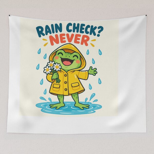 Item preview, Rain Check Never – Frog in Yellow Raincoat designed and sold by SAS-Designer.