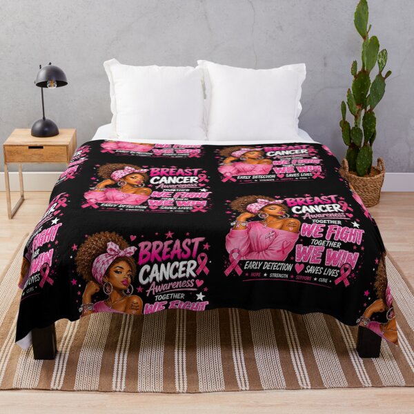 Item preview, Breast Cancer Awareness Together We Fight Pink Ribbon Black Woman Design designed and sold by CaChimShop.
