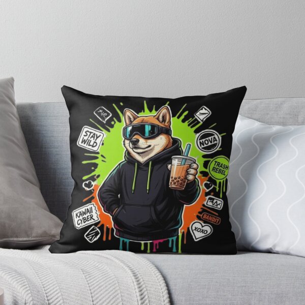 Item preview, Kawaii Cyber Shiba Inu Streetwear designed and sold by PoleksGraphics.
