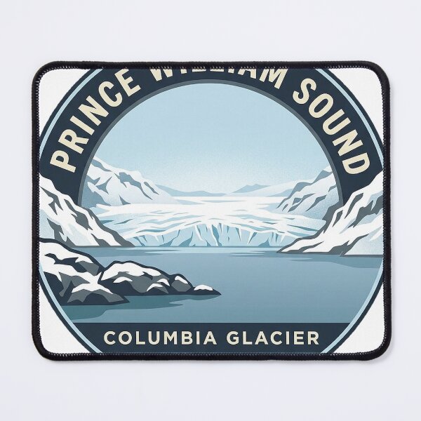 Item preview, Columbia Glacier Winter Panorama Circular Alaska Badge Sticker designed and sold by DetourDgn.
