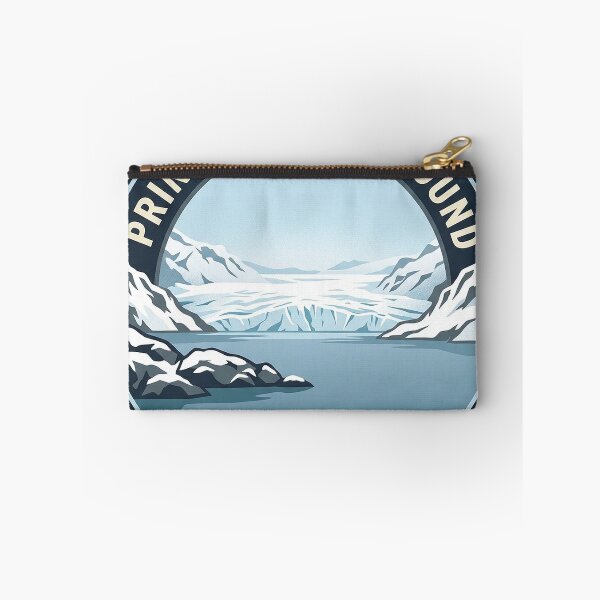 Item preview, Columbia Glacier Winter Panorama Circular Alaska Badge Sticker designed and sold by DetourDgn.