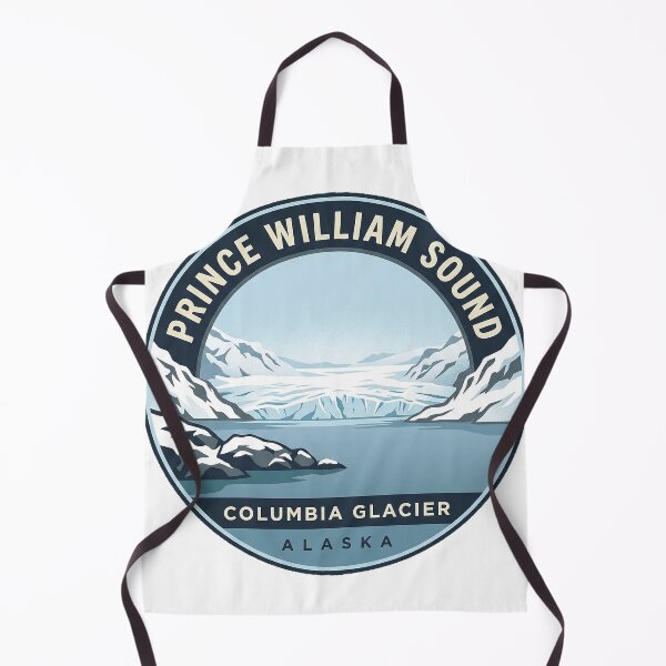 Item preview, Columbia Glacier Winter Panorama Circular Alaska Badge Sticker designed and sold by DetourDgn.