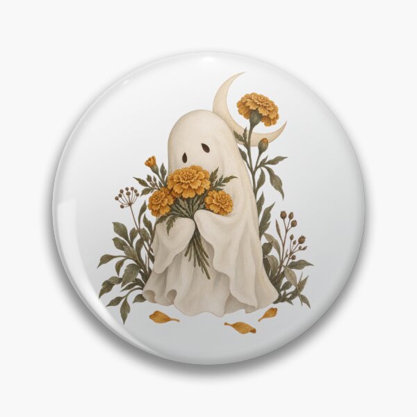 Item preview, Marigold Moon Ghost Botanical Halloween Shirt designed and sold by PhylonBoxx.