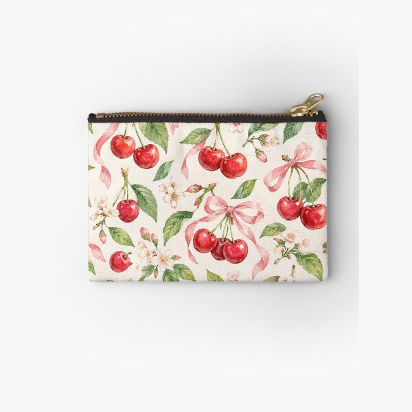 Item preview, Watercolor Cherry and Pink Ribbon Seamless Pattern designed and sold by Mhop2.