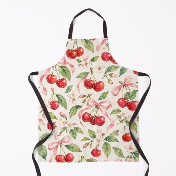 Item preview, Watercolor Cherry and Pink Ribbon Seamless Pattern designed and sold by Mhop2.