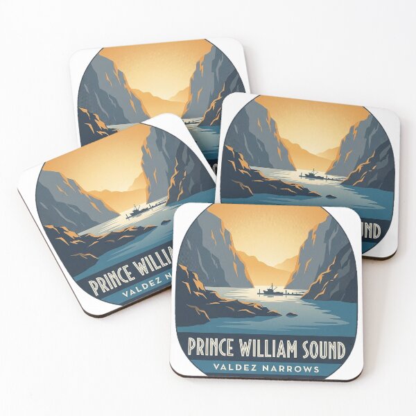 Item preview, Valdez Narrows Prince William Sound Art Deco Sticker designed and sold by DetourDgn.