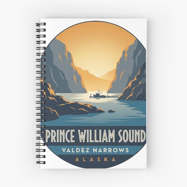 Item preview, Valdez Narrows Prince William Sound Art Deco Sticker designed and sold by DetourDgn.