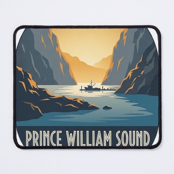 Item preview, Valdez Narrows Prince William Sound Art Deco Sticker designed and sold by DetourDgn.