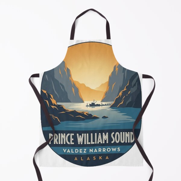 Item preview, Valdez Narrows Prince William Sound Art Deco Sticker designed and sold by DetourDgn.