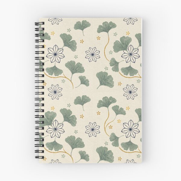 Item preview, Japanese Ginkgo Leaf Asanoha Pattern Seamless Japandi Botanical Wall Art designed and sold by Tamas Das.