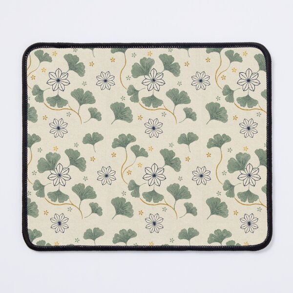 Item preview, Japanese Ginkgo Leaf Asanoha Pattern Seamless Japandi Botanical Wall Art designed and sold by Tamas Das.
