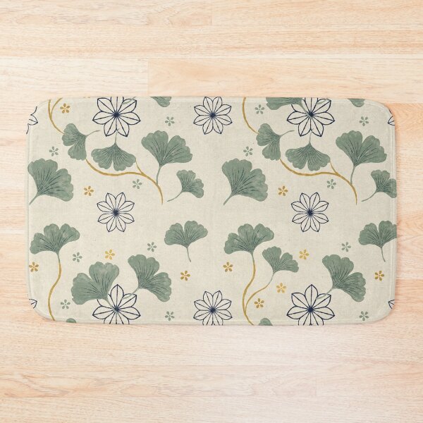 Item preview, Japanese Ginkgo Leaf Asanoha Pattern Seamless Japandi Botanical Wall Art designed and sold by Tamas Das.