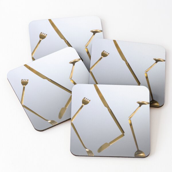 Item preview, Gold Cutlery Levitating Reflection Minimalist Fine Art designed and sold by SergeiLorgus.