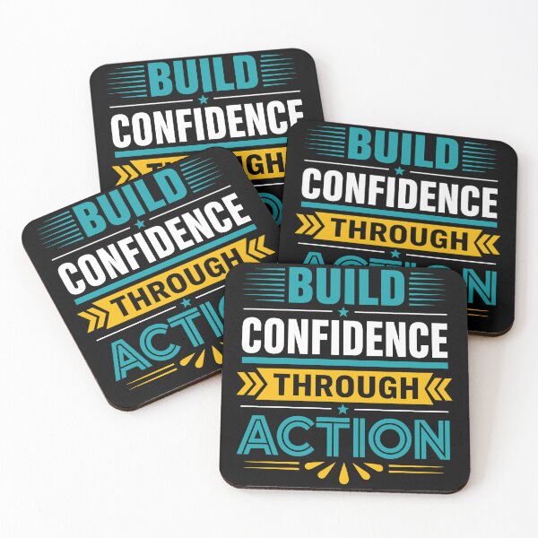Item preview, Build Confidence Through Action Motivational Success Typography T-Shirt designed and sold by rejowan-arts.