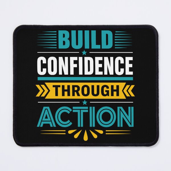 Item preview, Build Confidence Through Action Motivational Success Typography T-Shirt designed and sold by rejowan-arts.