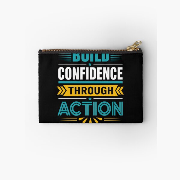 Item preview, Build Confidence Through Action Motivational Success Typography T-Shirt designed and sold by rejowan-arts.