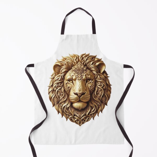Item preview, Ornate Golden Lion Head Emblem designed and sold by NikmaArt.