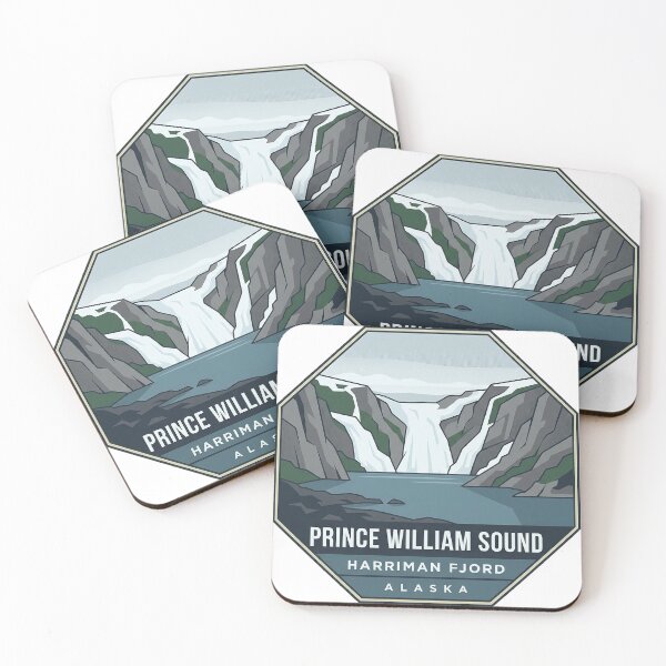 Item preview, Harriman Fjord Prince William Sound Alaska Octagon Sticker designed and sold by DetourDgn.