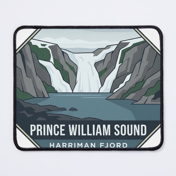 Item preview, Harriman Fjord Prince William Sound Alaska Octagon Sticker designed and sold by DetourDgn.