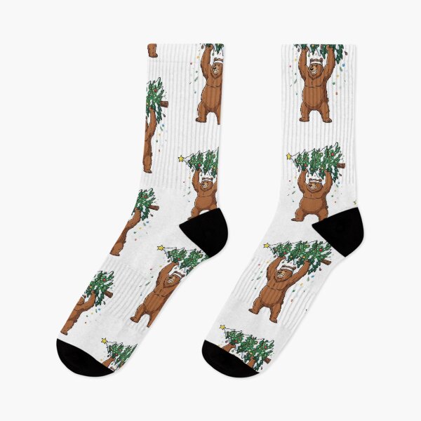 Item preview, Strong Grizzly Bear Lifting Christmas Tree designed and sold by Flying Doggo.