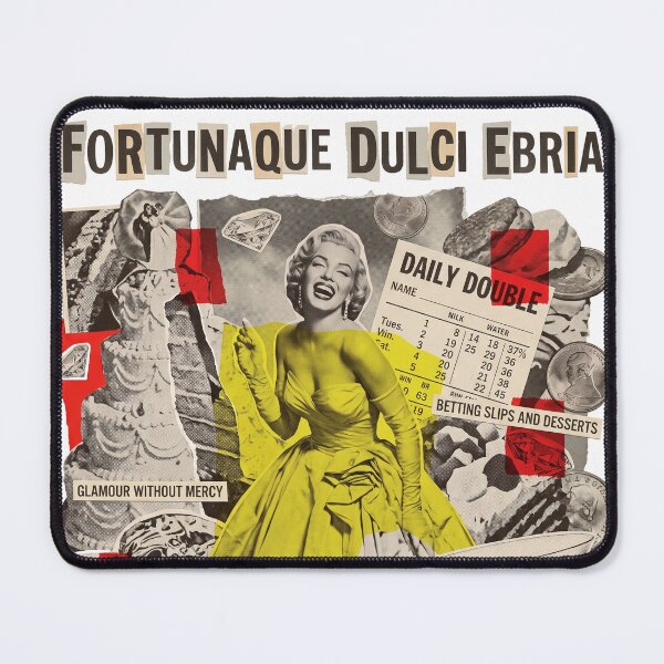 Item preview, Fortunaque Dulci Ebria: Marilyn Monroe Retro Dada Collage Print designed and sold by FreiherrPK.