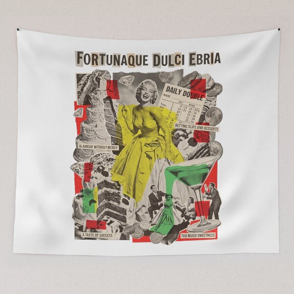 Item preview, Fortunaque Dulci Ebria: Marilyn Monroe Retro Dada Collage Print designed and sold by FreiherrPK.