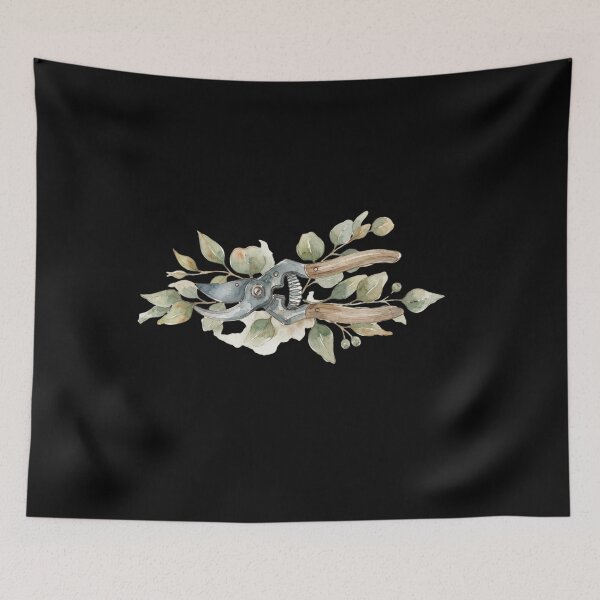 Item preview, Vintage Garden Pruners With Eucalyptus Leaves Art designed and sold by bvdesignart.