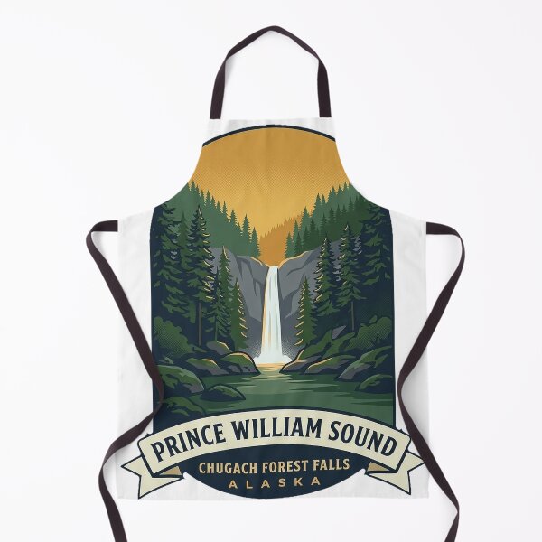 Item preview, Chugach Forest Waterfall Prince William Sound Crest Sticker designed and sold by DetourDgn.