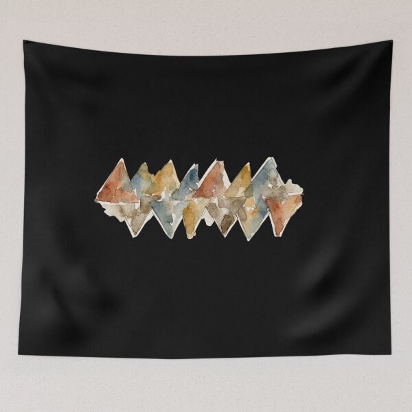 Item preview, Watercolor Geometric Mountains Boho Nature Abstract Art designed and sold by bvdesignart.