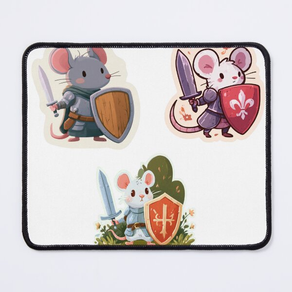 Item preview, Cute Mouse Knight Warrior Chibi Fantasy Rodent designed and sold by NicolasGlowArt.