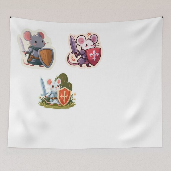 Item preview, Cute Mouse Knight Warrior Chibi Fantasy Rodent designed and sold by NicolasGlowArt.