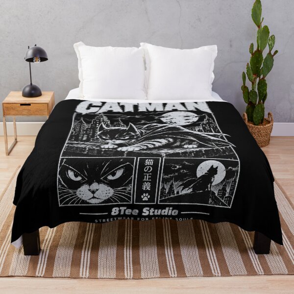 Item preview, Catman Black Cat Superhero Japanese Vintage Comic Art designed and sold by ElizBurkes.