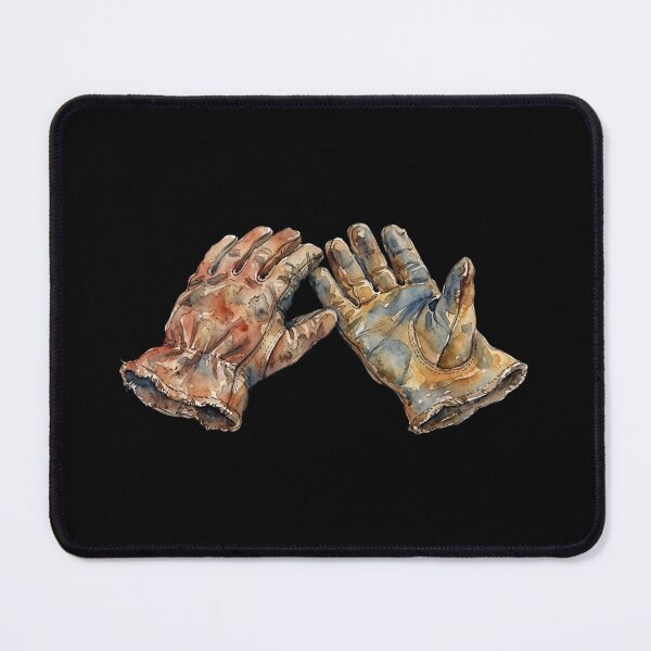 Item preview, Vintage Leather Work Gloves Watercolor Art Print designed and sold by bvdesignart.